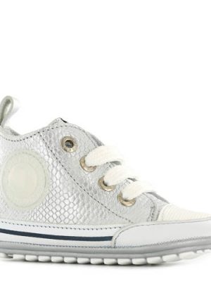 Shoesme metallic leren babyschoenen zilver